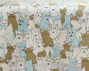 w868_45 - cats fabrics - cotton fabrics - ( 3 color to choose) in Half Yard