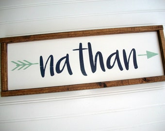 Rustic Name Sign . Tribal Nursery Decor . Custom Baby Sign . Woodland Arrow Name Sign . Woodland Nursery Decor . Baby Name Sign . Rustic