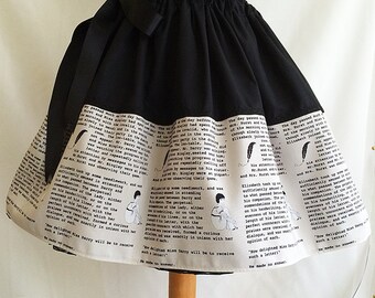 Pride And Prejudice Gift, skirt, uk literary clothing, book skirt, litetary skirts by rooby lane