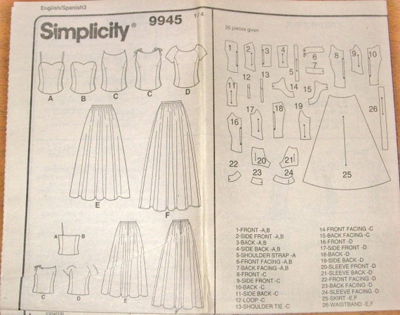 Simplicity 9945 Princess Top Maxi Skirt Prom Bridesmaid