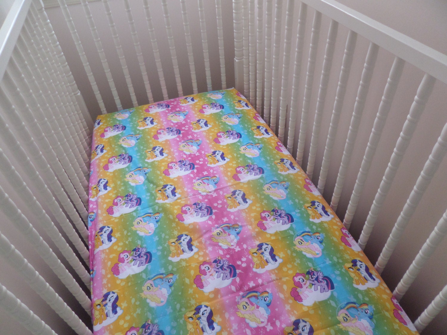 My Little Pony themed. Baby CRIB or TODDLER fitted bed