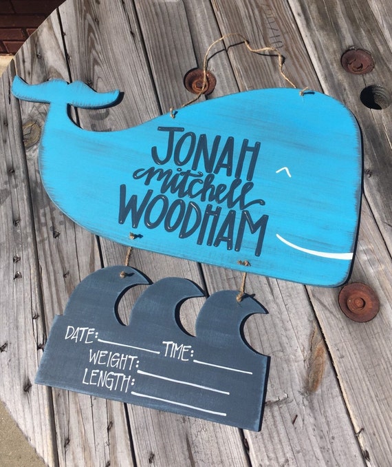 whale waves hospital door hanger by fortheglorydesigns on Etsy