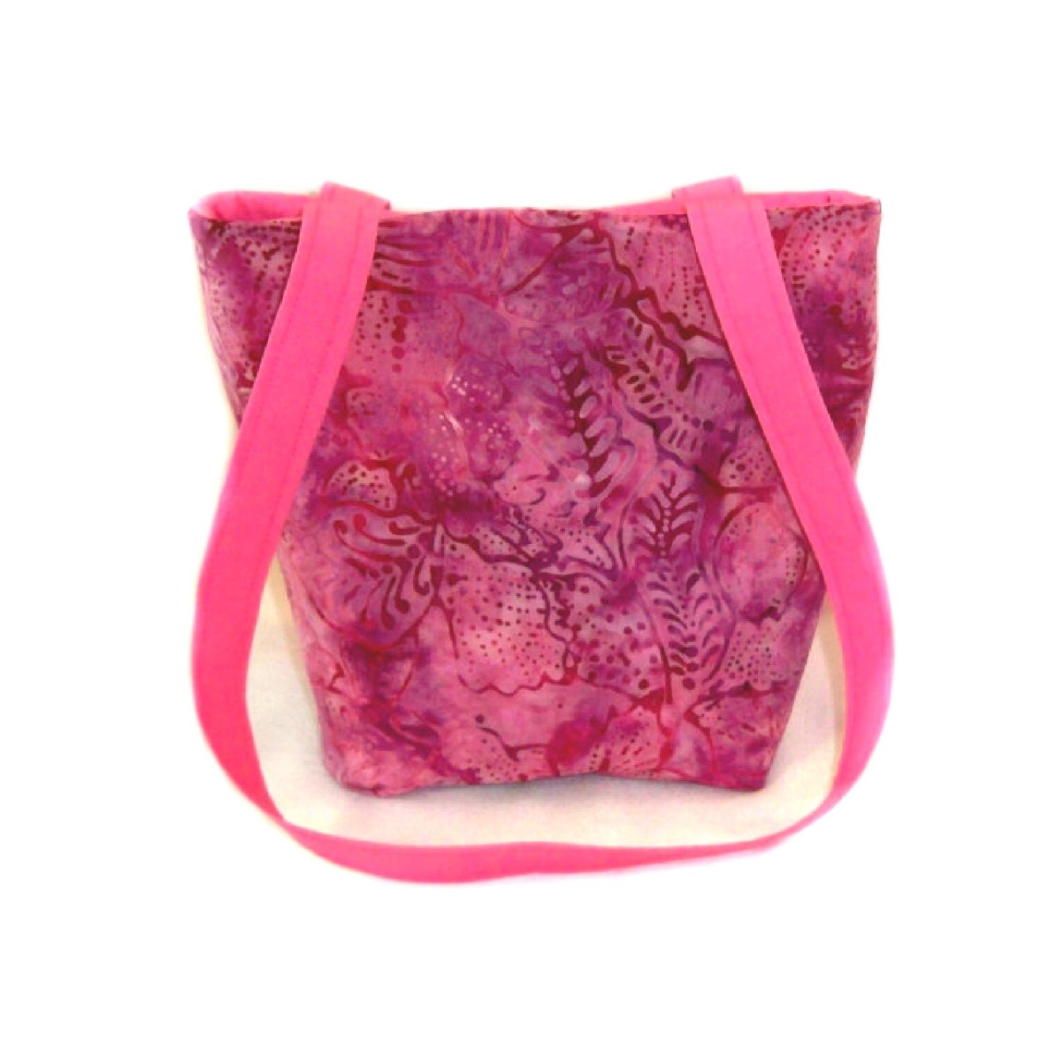 Batik Purse Small Tote Bag Pink Cloth Purse Handmade