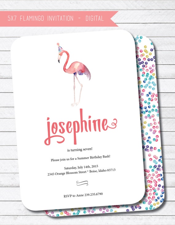 Watercolor Flamingo Printable Birthday Party by twinklelittleparty