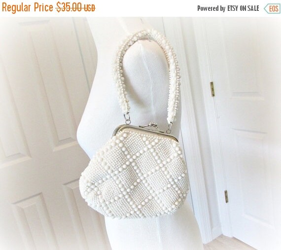 vintage white clutch bag