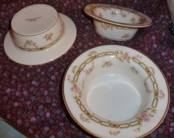 Lot of 3 RAMEKINS Signed Theodore Haviland, Limoges, France, Porcelain