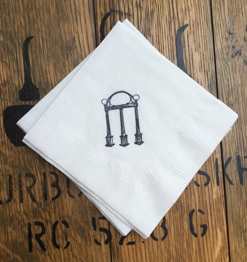 UGA Arch Beverage Napkins / Set of 50 / University of Georgia