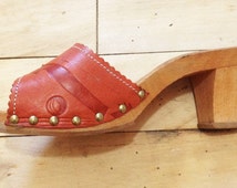 Mules FREE LANCE Style Japonais Vintage - Pointure 36 - Bois - Occasion Très Bon État
