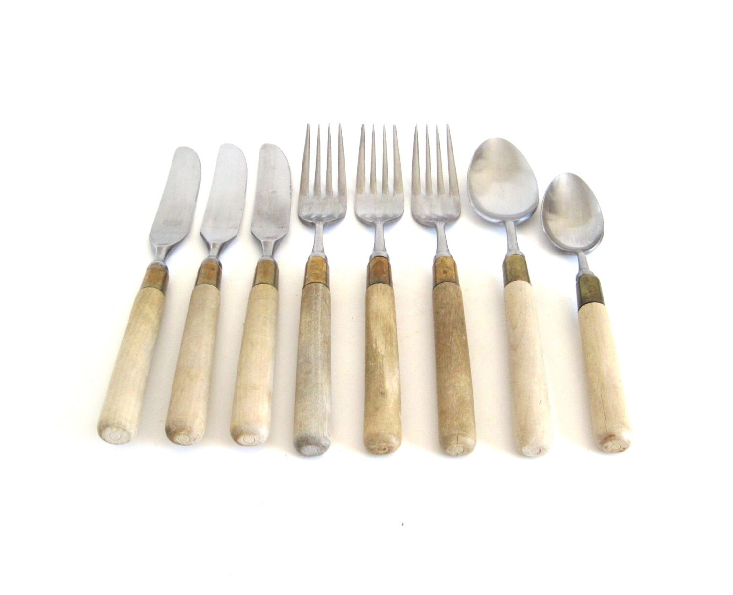 Taylor & Ng Wood Handle Silverware Stainless Flatware Japan