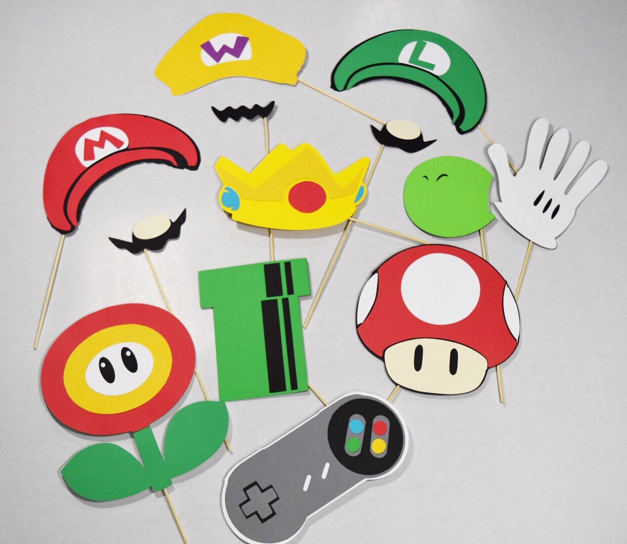 Mario photobooth props 14 pc