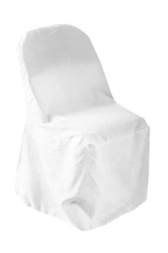 White Polyester Folding Chair Cover