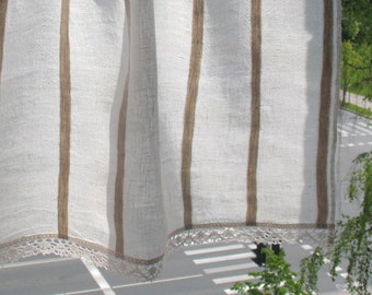 Curtain Burlap Curtains Lace Curtains Cafe Curtains Washed Linen Curtains Kitchen Curtains Shabby Chic Curtains Panels