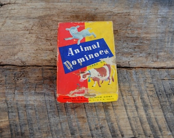 Vintage Animal Dominoes By E.E. Fairchild Corp Rochester NY
