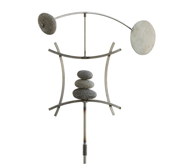 Balanced Arch Wind Sculpture Yard Spinner Stake