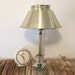 Hollywood Regency Lamp with Silver Metal Lampshade Glass and Mirror