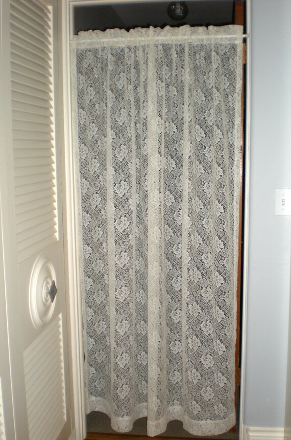 LACE Curtain Panel One Long LACE Door Panel Vintage