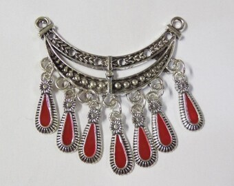 54mm* 53mm* 2mm, Silver Toned Pendant/Connector, N001