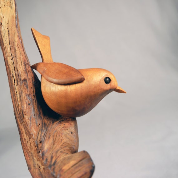 John Nelson Hand Carved Teak bird figurine sculpture