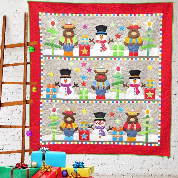 A Happy Christmas PRINTED Quilt Pattern by TheRedBootQuiltCo