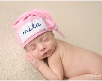 personalized baby hat - coming home outfit- name hospital hat- baby shower gift - photo prop- newborn name hat - baby girl
