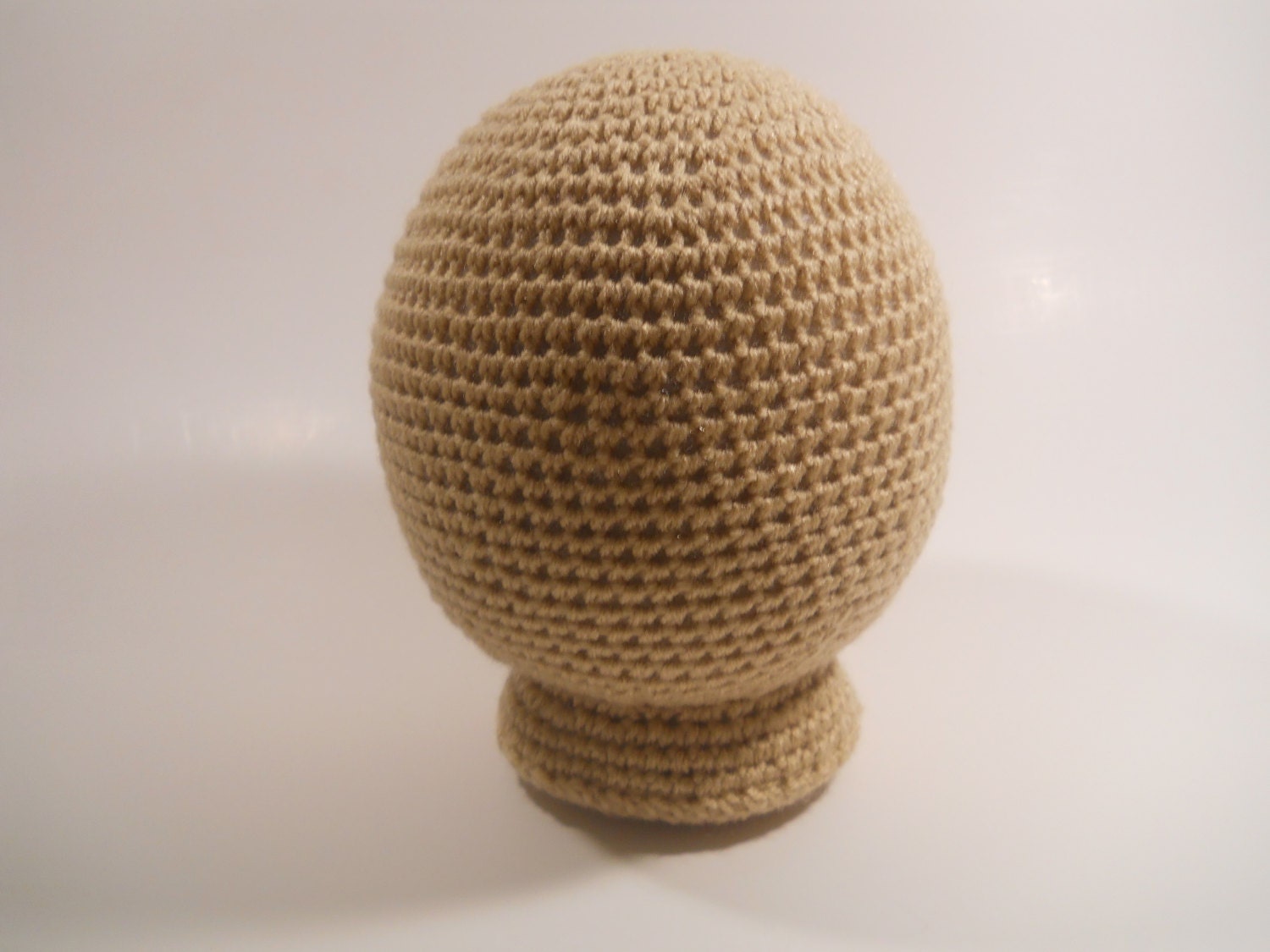 Crocheted Mannequin Head newborn infant size hat display