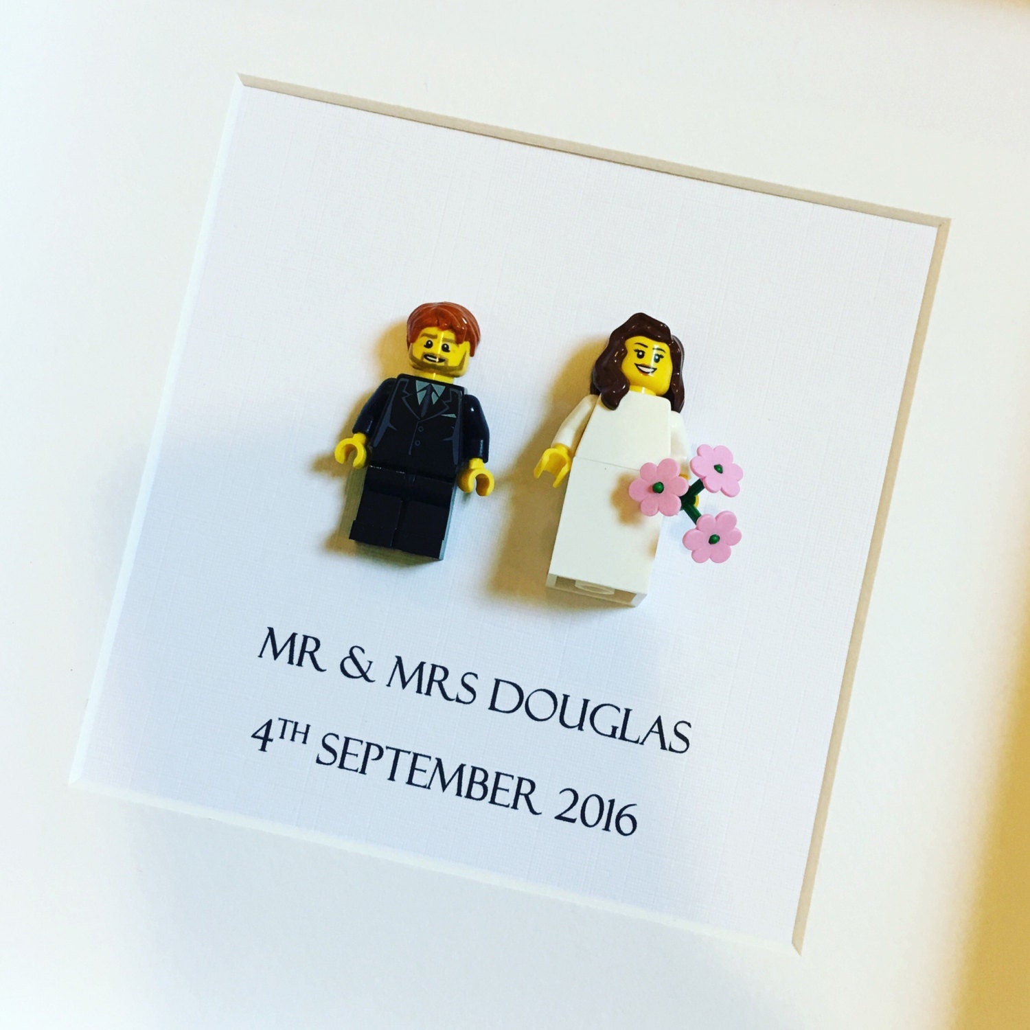 Lego Minifigure Bride & Groom Wedding Gift for couple.