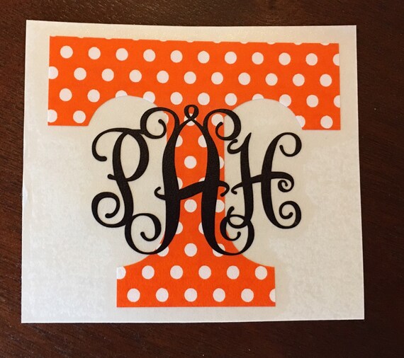 Tennessee Polka Dot Car Monogram Vinyl decal FREE by CuttinCrazy