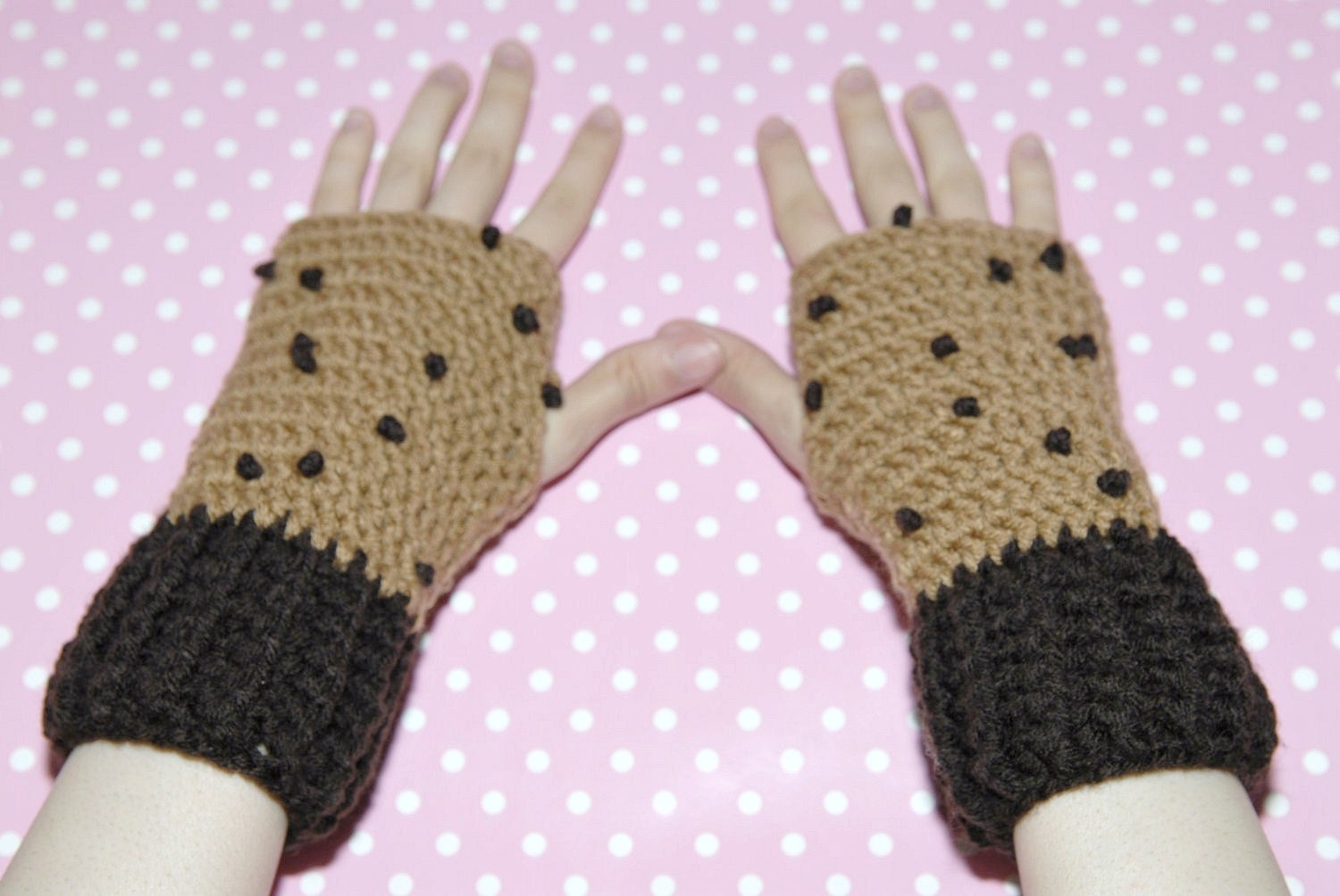Chocolate Chip Cookie Gloves Unisex GlovesFingerless
