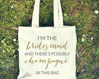 Champagne Bridal Party Tote Bag