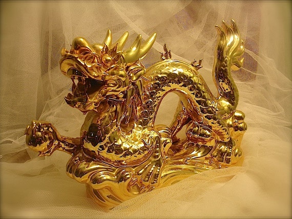 Golden dragon ceramic golden dragon Chinese Dragon Chinese