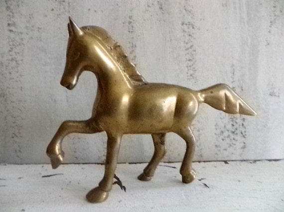 solid brass horse figurine