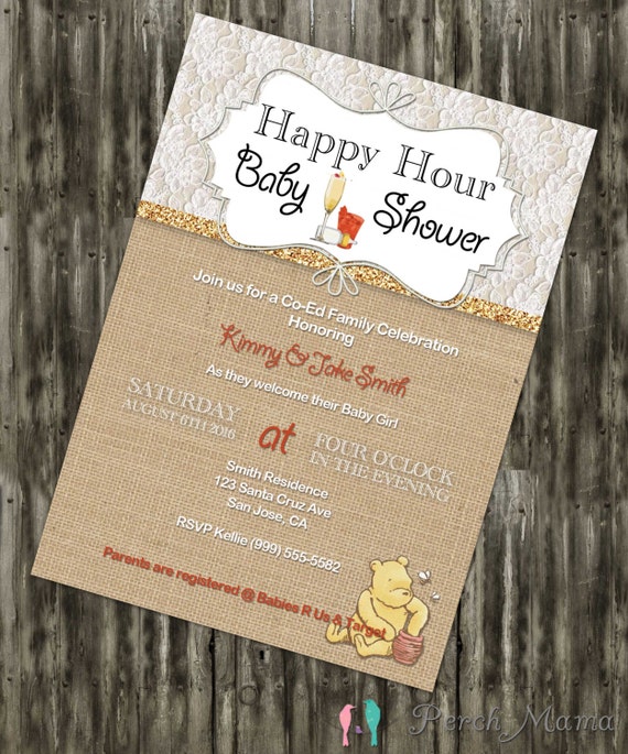 Happy Hour Baby Shower Invite by PerchMama on Etsy