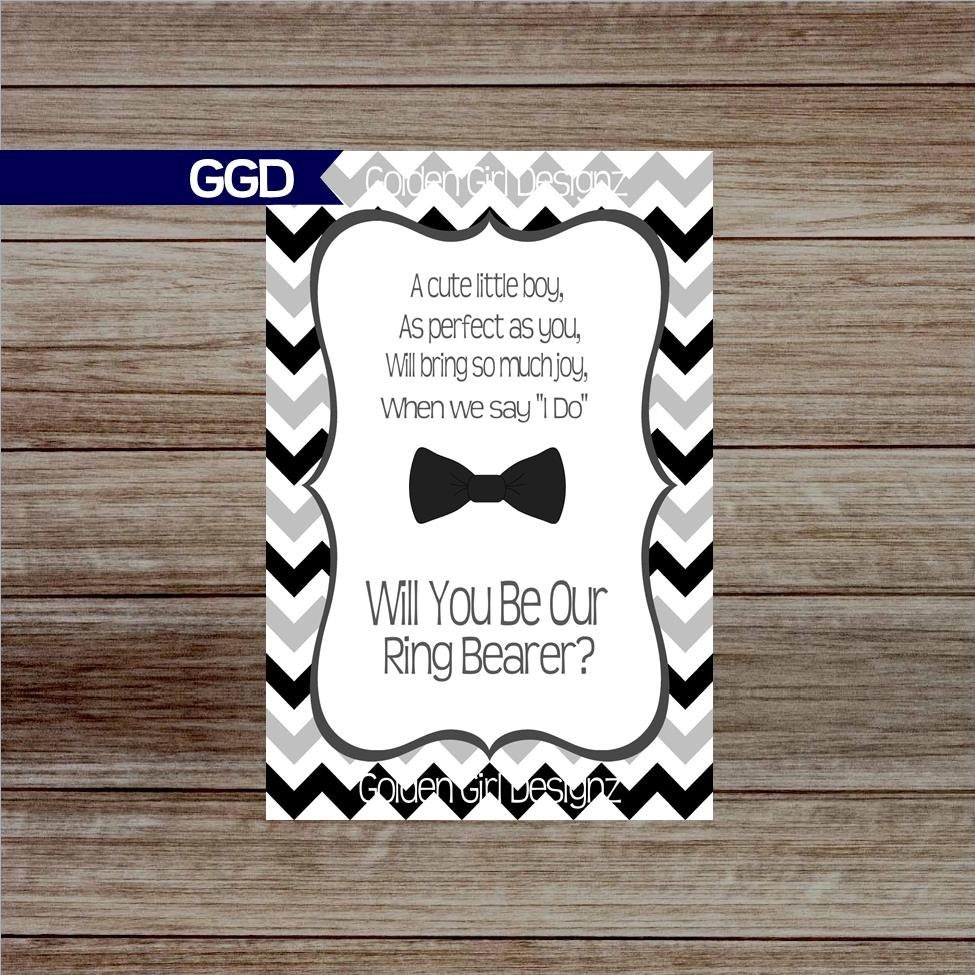Will You Be My Ring Bearer Card with Bow Tie ring bearer