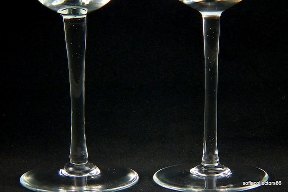 Port Wine Glasses Or Sherry Glasses With Gray Cut Rose And