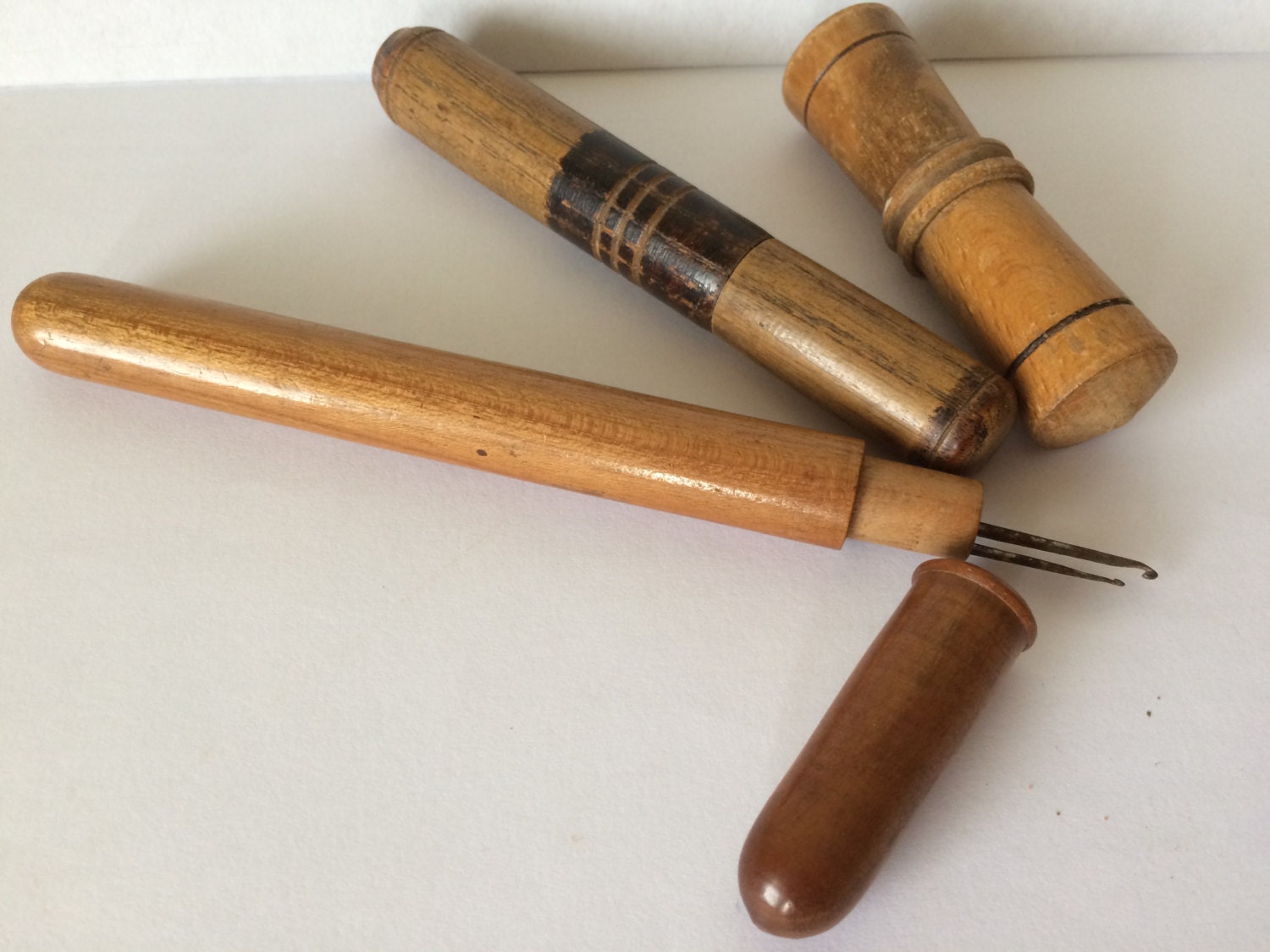 Vintage Wooden Needle Cases // Crochet Needle Case Collection