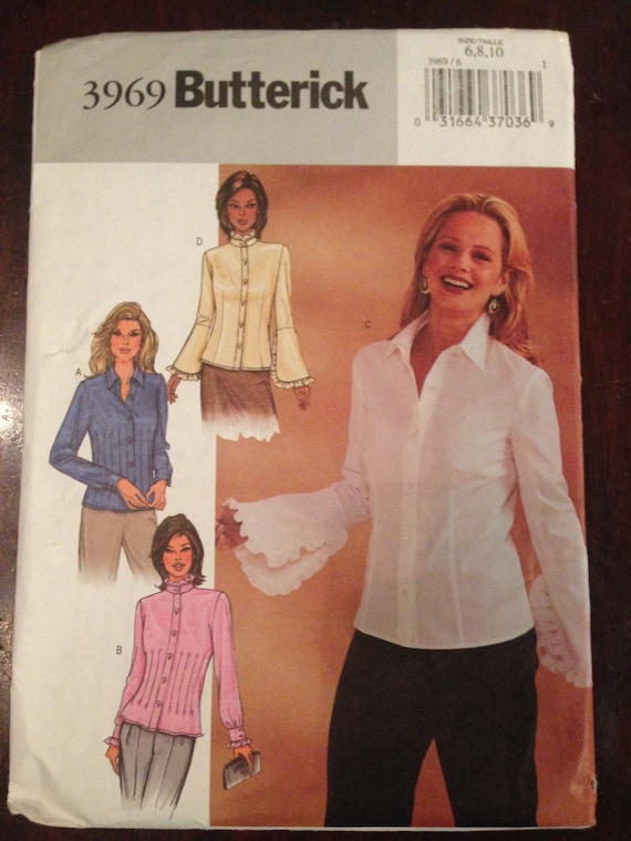 Butterick 3969 Sewing Pattern UNCUT Misses and Misses Petite Blouse Size 6-10