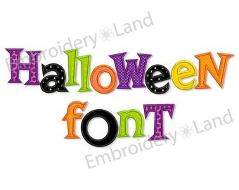 BX font included! Halloween Applique Alphabet Font Machine Embroidery Design 4 sizes Uppercase letters, Small letters and Numbers AL027