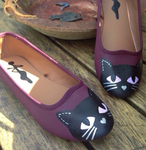 Maroon Kitty Cat Shoes