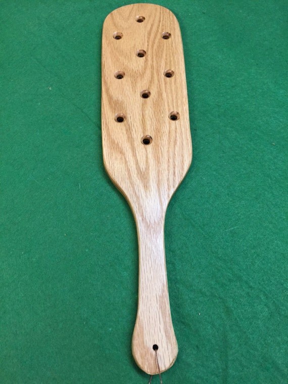 wooden fratbrush style paddle with holes oak brand spanking