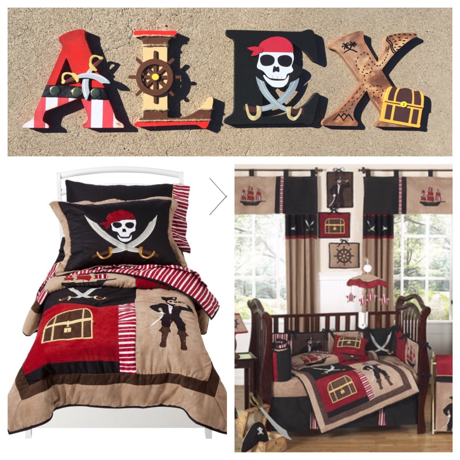 Pirate Wooden Letters Pirate Letters Custom Letters Pirate