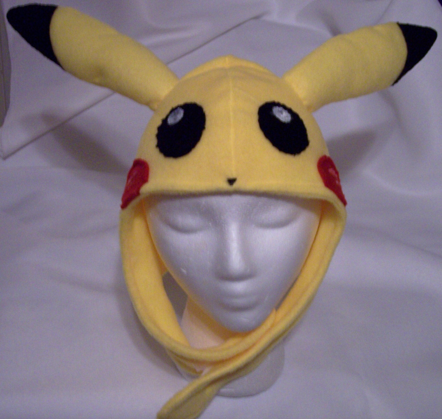 Pikachu Pokemon Hat Yellow Fleece Handmade Winter Hat