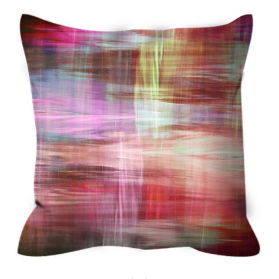 BLURRY VISION 2, Red Pink Yellow White Tartan Plaid Art Xmas
