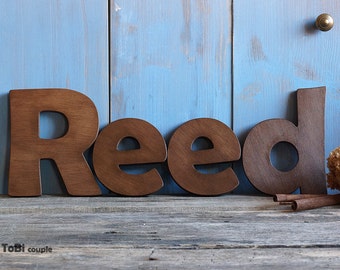 Rustic Wooden letters Shelf decor Wall decor