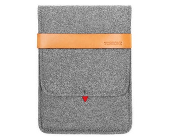 iPad Mini Case iPad Sleeve Wool Felt Tablet Case for iPad Mini 3 2 1 Christmas Gift Tablet Sleeve with Italian Thick Leather Strap