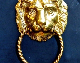 Brass Lion Door Knocker, Lion's Head, Estate Door Knocker