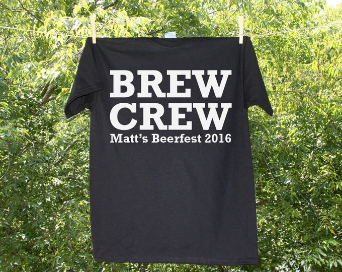 Brew Crew Beer Bachelor Party Shirt with Customized Name and Date - AH