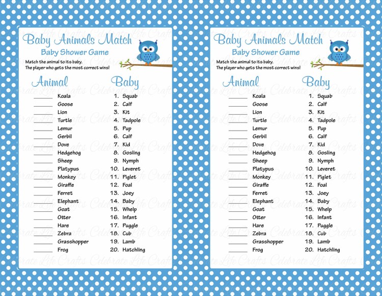 Baby Animals Match Game with Answer Key by CelebrateLifeCrafts