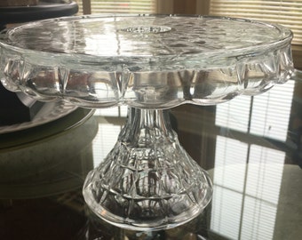 Gorgeous Clear Glass Cake Stand 10 inch Indiana Glass Constellation Pattern