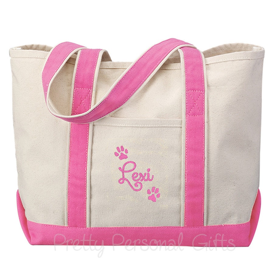 Dog Paw Tote Bag Personalized Dog Travel Bag