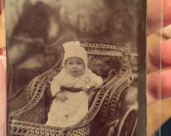 Baby in Stroller Tintype